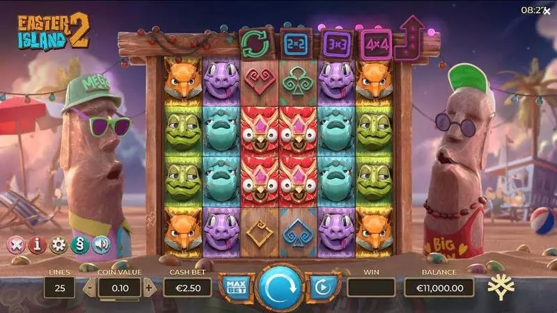 Easter Island 2  Real Money Slot made by Yggdrasil - Main Screen Reels