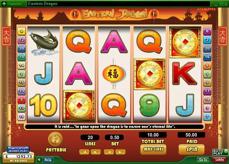 Eastern Dragon  Real Money Slot made by 888 - Main Screen Reels