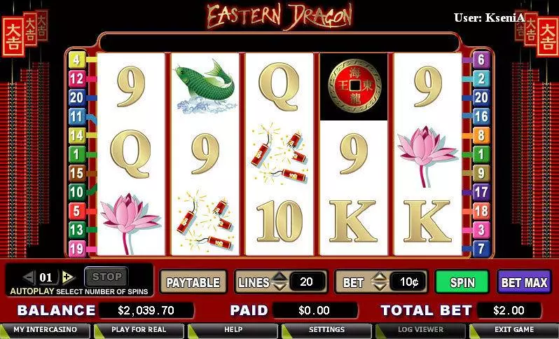 Eastern Dragon  Real Money Slot made by CryptoLogic - Main Screen Reels