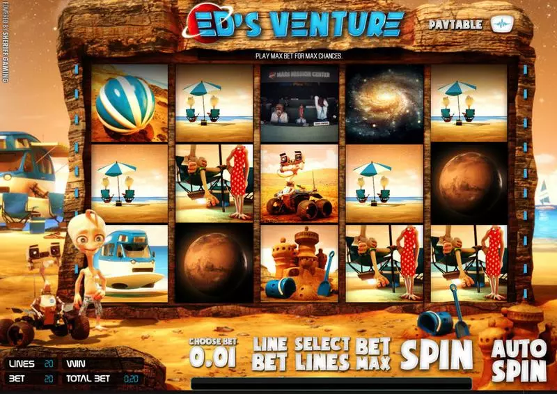 Ed's Venture  Real Money Slot made by Sheriff Gaming - Main Screen Reels