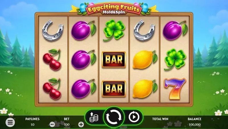 Eggciting Fruits – Hold&Spin  Real Money Slot made by Apparat Gaming - Main Screen Reels