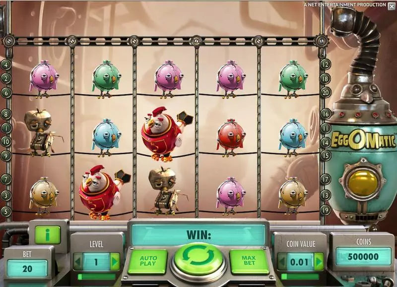 EggOmatic  Real Money Slot made by NetEnt - Main Screen Reels