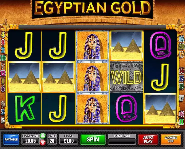 Egyptian Gold  Real Money Slot made by Games Warehouse - Main Screen Reels