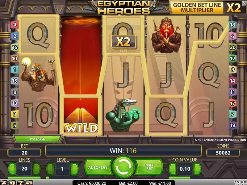 Egyptian Heroes  Real Money Slot made by NetEnt - Bonus 1