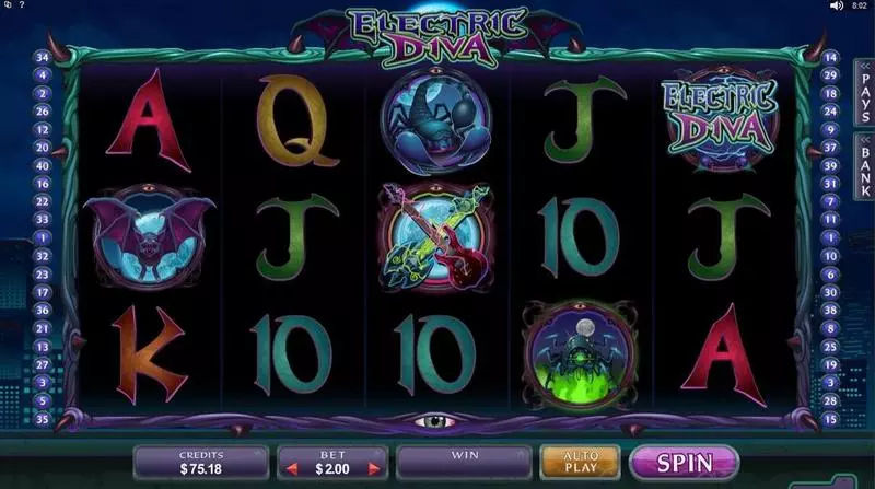 Electric Diva  Real Money Slot made by Microgaming - Introduction Screen