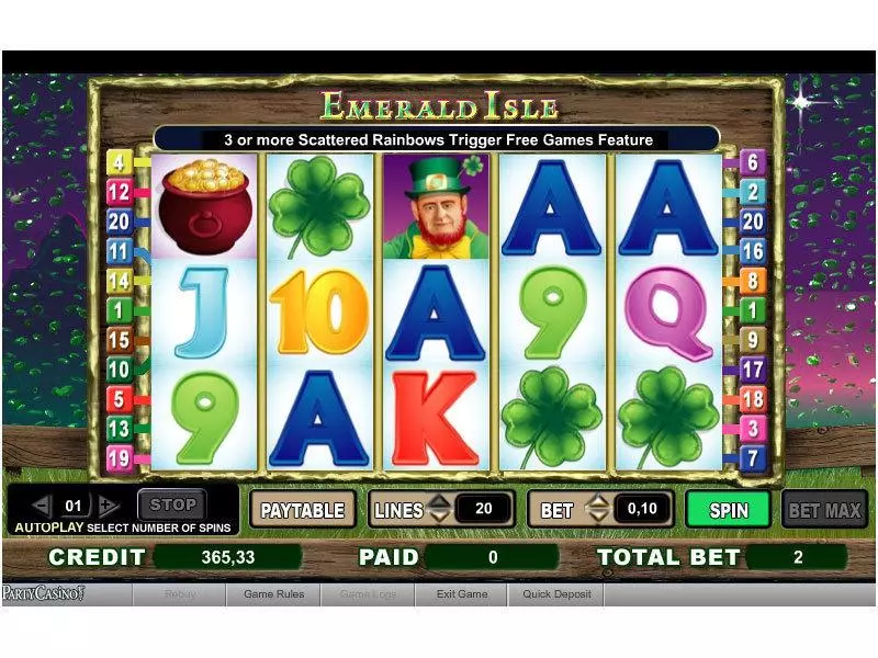 Emerald Isle  Real Money Slot made by bwin.party - Main Screen Reels