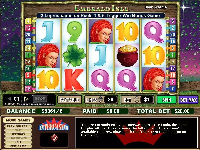 Emerald Isle  Real Money Slot made by CryptoLogic - Main Screen Reels