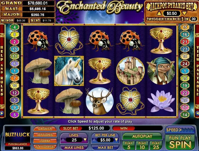 Enchanted Beauty  Real Money Slot made by NuWorks - Main Screen Reels