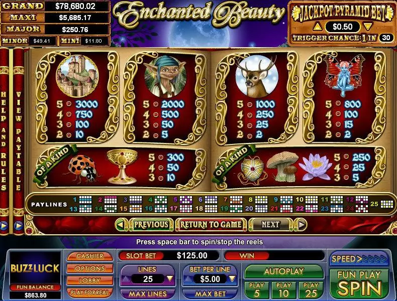 Enchanted Beauty  Real Money Slot made by NuWorks - Info and Rules