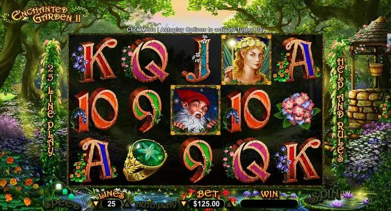 Enchanted Garden II  Real Money Slot made by RTG - Main Screen Reels