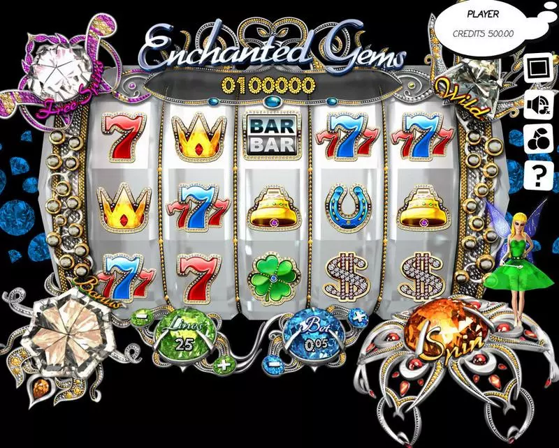 Enchanted Gems  Real Money Slot made by Slotland Software - Main Screen Reels