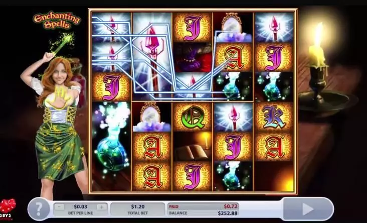 Enchanting Spells  Real Money Slot made by 2 by 2 Gaming - Main Screen Reels