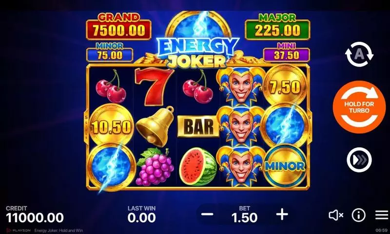Energy Joker - Hold and Win  Real Money Slot made by Playson - Main Screen Reels