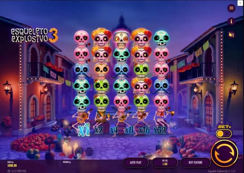 Esqueleto Explosivo 3  Real Money Slot made by Thunderkick - Main Screen Reels