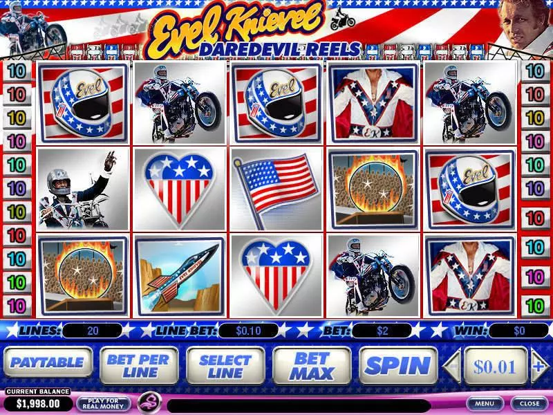 Evel Knievel Daredevil Reels  Real Money Slot made by PlayTech - Main Screen Reels