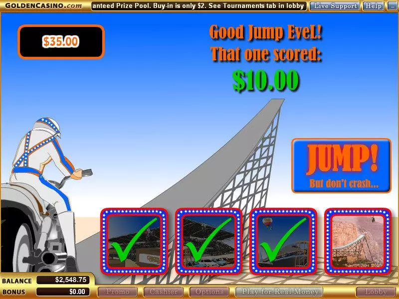 Evel Knievel - The Stunt Master  Real Money Slot made by Vegas Technology - Bonus 1