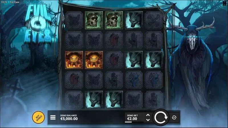 Evil Eyes  Real Money Slot made by Hacksaw Gaming - Main Screen Reels