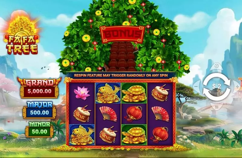 Fa Fa Tree  Real Money Slot made by Wizard Games - Introduction Screen
