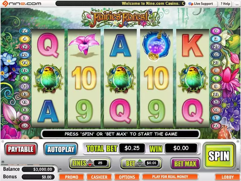 Fairies Forest  Real Money Slot made by WGS Technology - Main Screen Reels