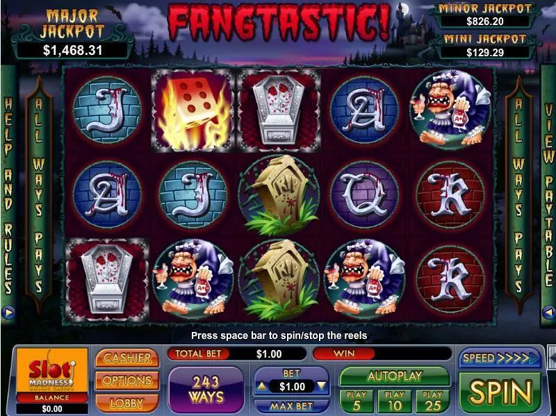 Fangtastic  Real Money Slot made by NuWorks - Main Screen Reels