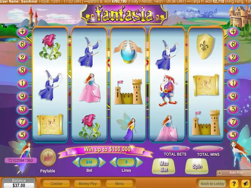 Fantasia  Real Money Slot made by NeoGames - Main Screen Reels