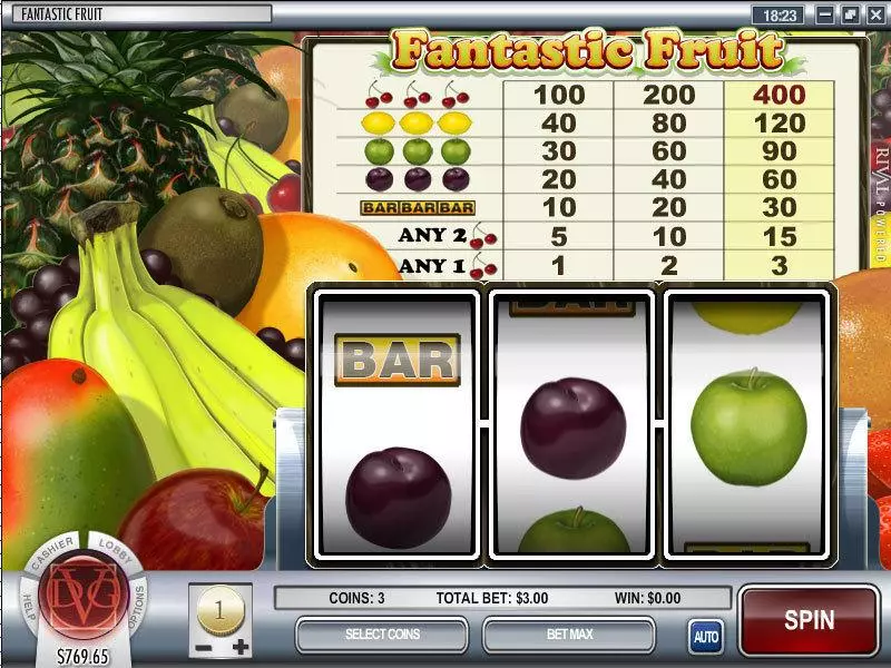 Fantastic Fruit  Real Money Slot made by Rival - Main Screen Reels