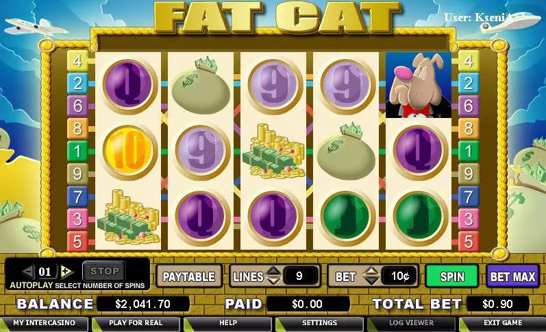 Fat Cat  Real Money Slot made by CryptoLogic - Main Screen Reels