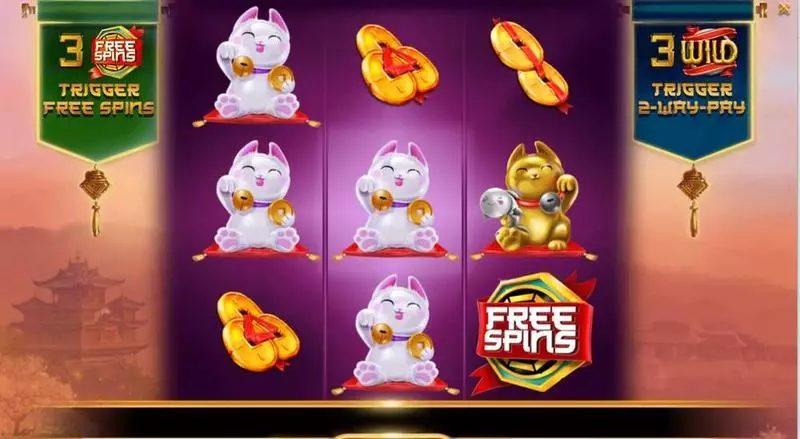 Feng Shui Kitties  Real Money Slot made by Booming Games - Main Screen Reels