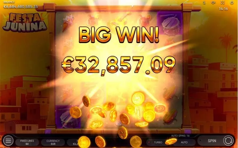Festa Junina  Real Money Slot made by Endorphina - Winning Screenshot