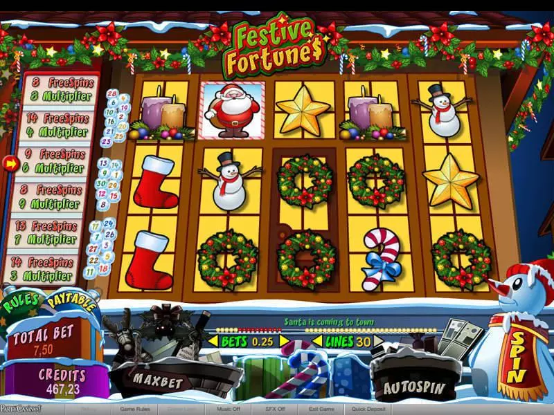 Festive Fortunes  Real Money Slot made by bwin.party - Main Screen Reels