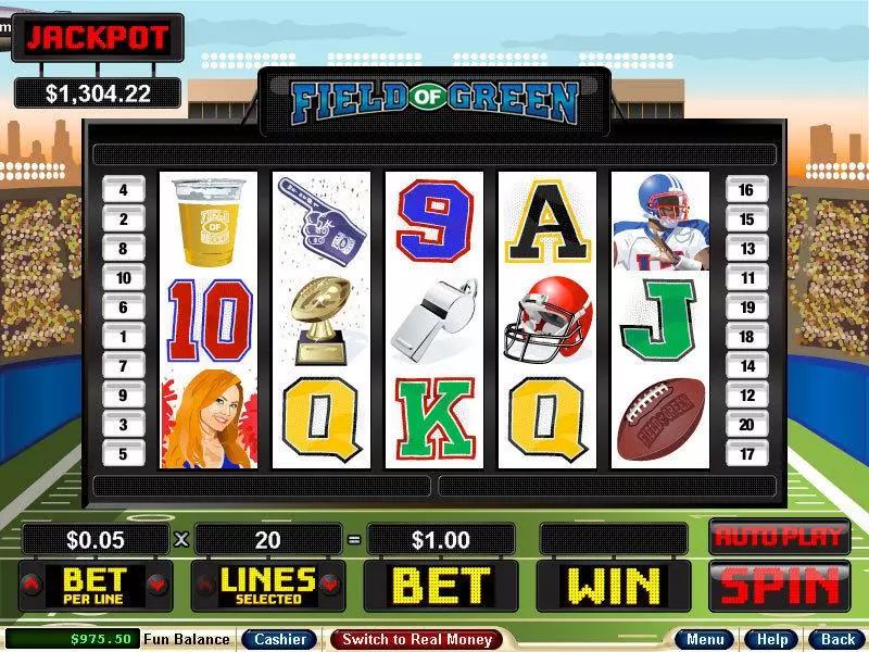Field of Green  Real Money Slot made by RTG - Main Screen Reels
