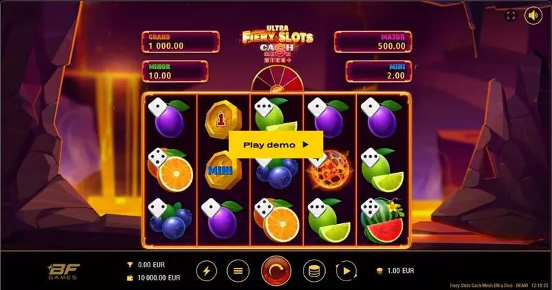 Fiery Slots Cash Mesh Ultra Dice  Real Money Slot made by BF Games - Main Screen Reels