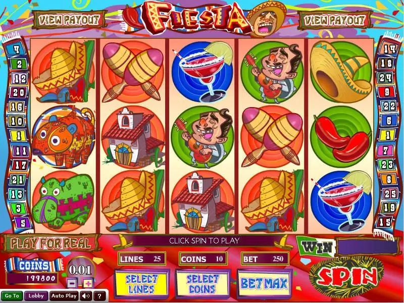 Fiesta  Real Money Slot made by Wizard Gaming - Main Screen Reels