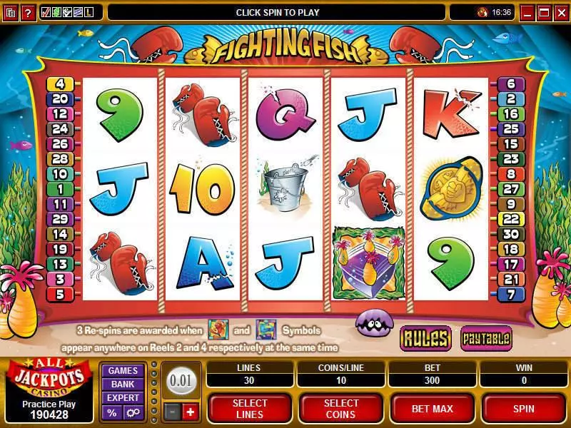 Fighting Fish  Real Money Slot made by Microgaming - Main Screen Reels