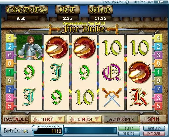 Fire Drake  Real Money Slot made by bwin.party - Main Screen Reels