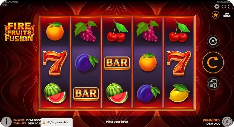 Fire Fruits Fusion  Real Money Slot made by Mancala Gaming - Main Screen Reels