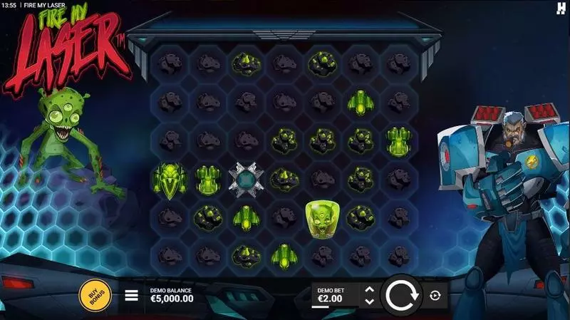 Fire My Laser  Real Money Slot made by Hacksaw Gaming - Main Screen Reels