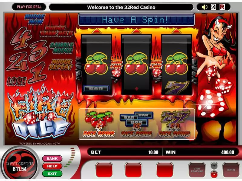 Fire n Dice  Real Money Slot made by Microgaming - Main Screen Reels