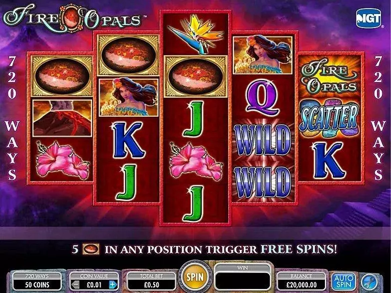Fire Opals  Real Money Slot made by IGT - Introduction Screen