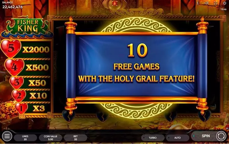 Fisher King  Real Money Slot made by Endorphina - Free Spins Feature