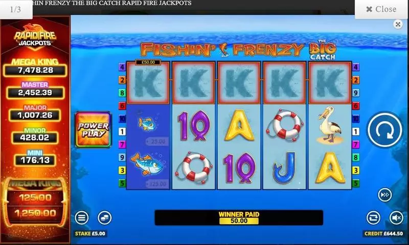 Fishing Frenzy Big Catch  Real Money Slot made by Blueprint Gaming - Main Screen Reels