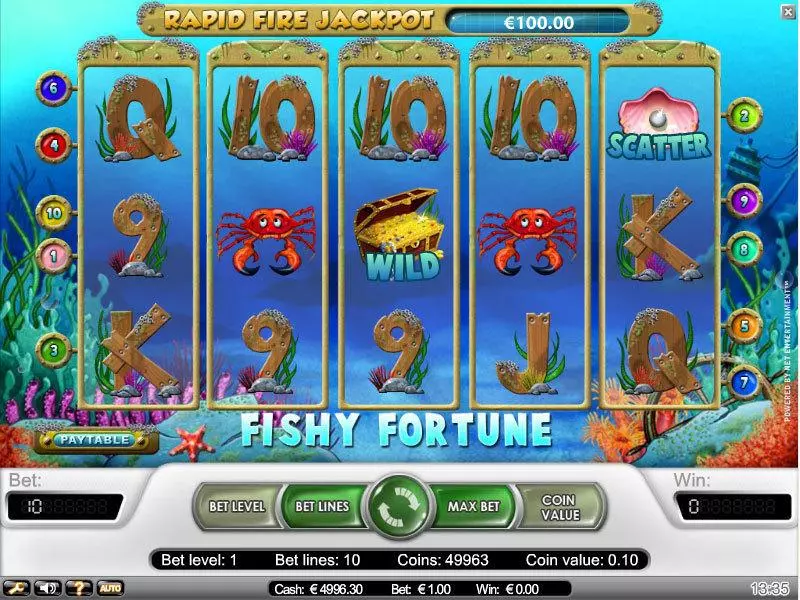 Fishy Fortune  Real Money Slot made by NetEnt - Main Screen Reels