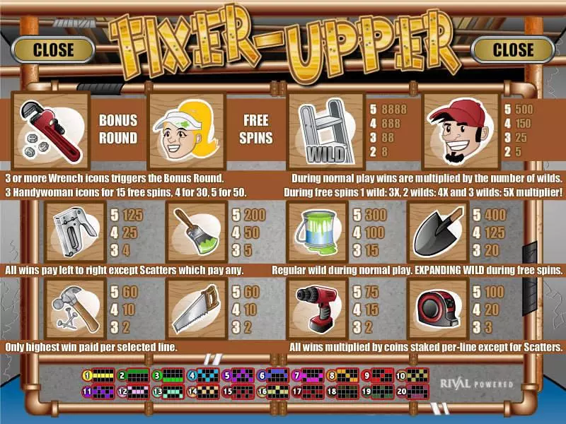 Fixer Upper  Real Money Slot made by Rival - Info and Rules