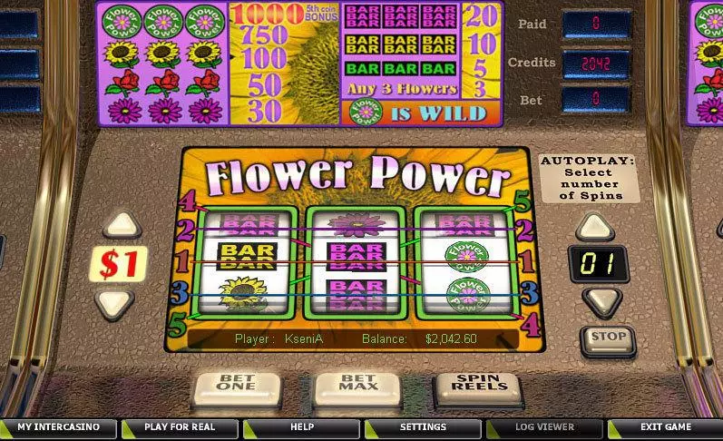 Flower Power  Real Money Slot made by CryptoLogic - Main Screen Reels