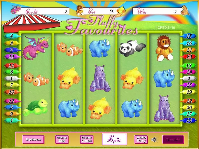 Fluffy Favourites  Real Money Slot made by Eyecon - Main Screen Reels
