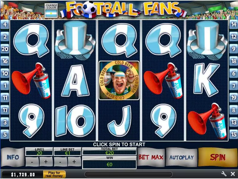 Football Fans  Real Money Slot made by PlayTech - Main Screen Reels