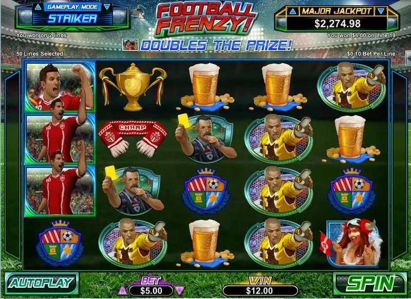 Football Frenzy  Real Money Slot made by RTG - Main Screen Reels