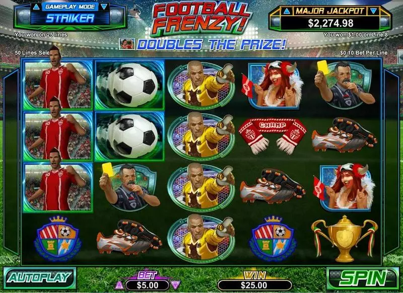 Football Frenzy  Real Money Slot made by RTG - Main Screen Reels