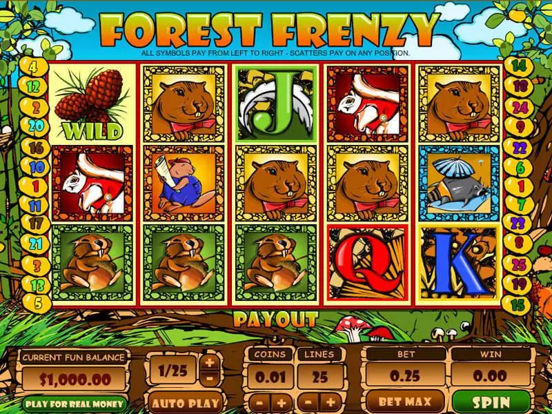 Forest Frenzy  Real Money Slot made by Topgame - Main Screen Reels