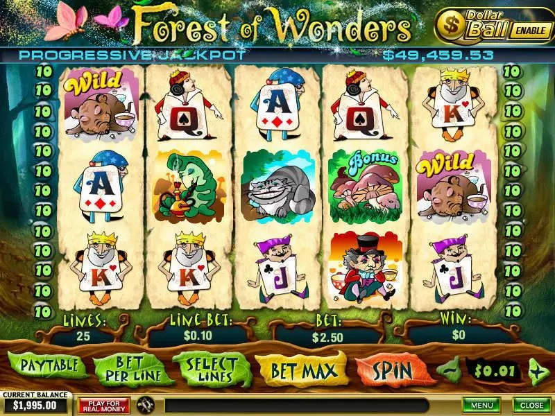 Forest of Wonders  Real Money Slot made by PlayTech - Main Screen Reels